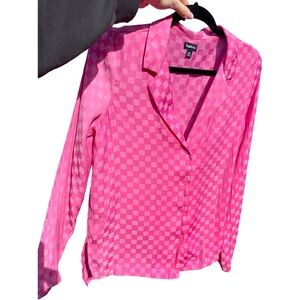 GapBody Pink Checker Long Sleeve